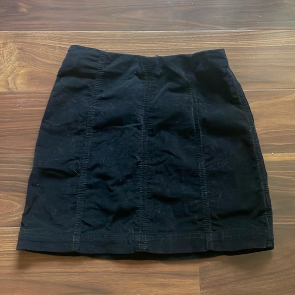 Free People Modern Femme cord mini skirt in black size 0 - Picture 4 of 9